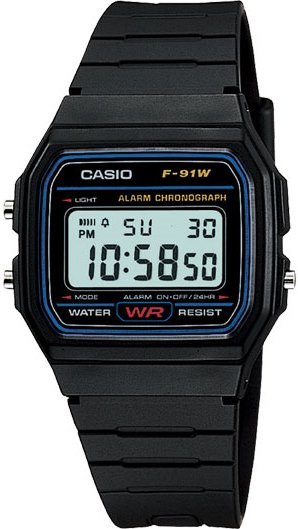 Reloj de pulso Casio caballero Negr F-91W-1X